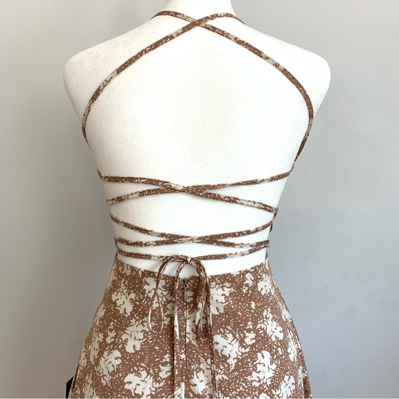 Picturesque Moments Brown Floral Print Strappy Maxi Dress - Picture 4 of 7